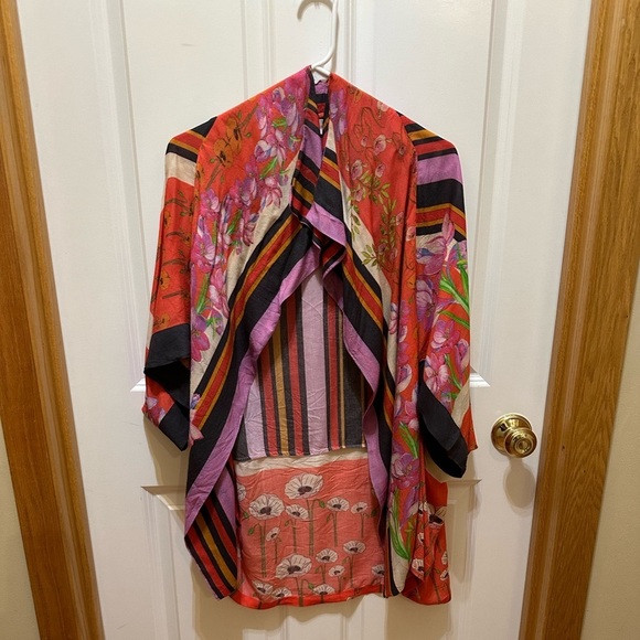 Free People short Kimono Coverup multicolor one size - Picture 2 of 12